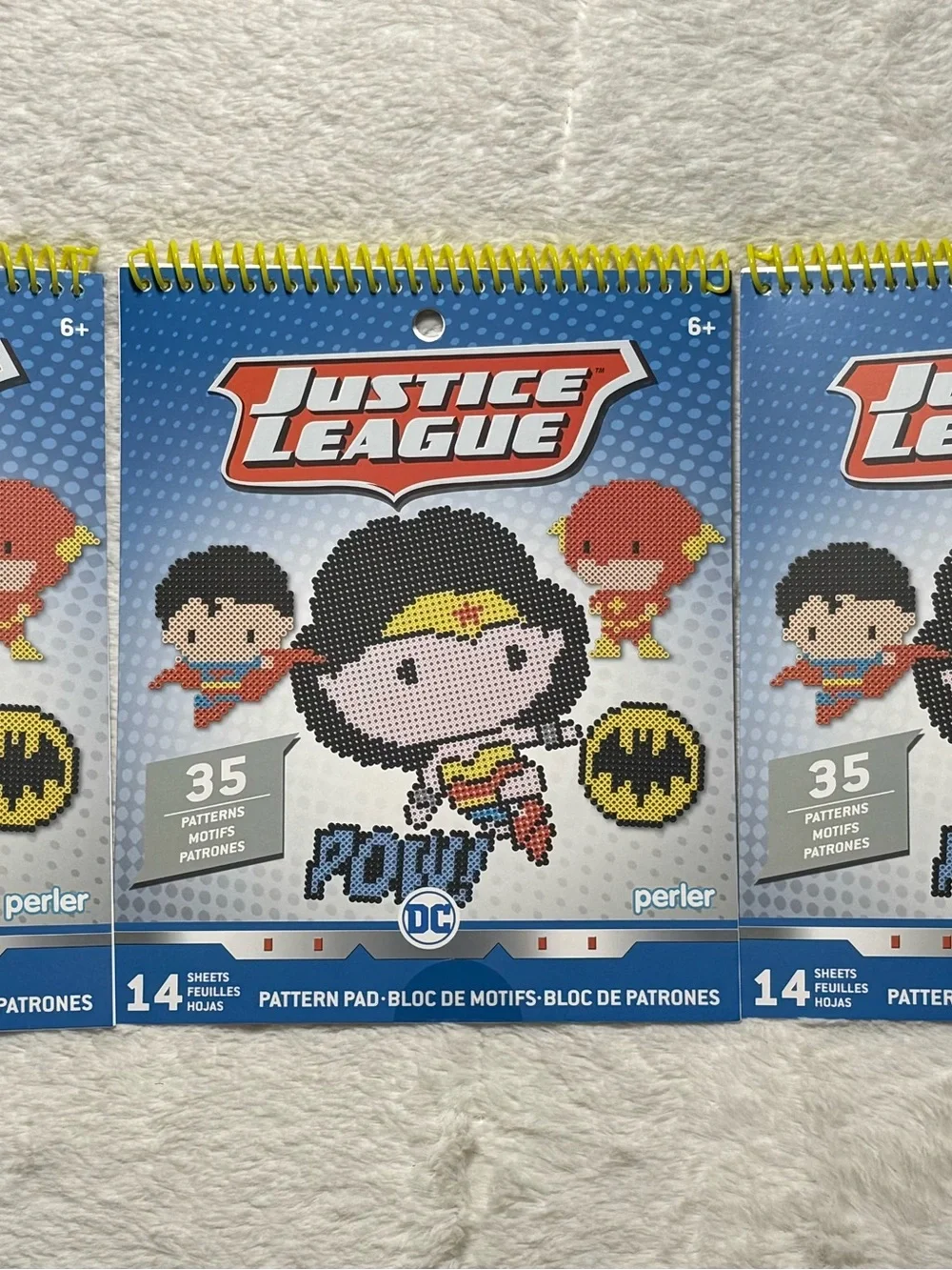 Set of 3 NEW Justice League Book of 35 Perler Patterns for Ages 6+